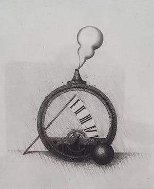 Friedrich Meckseper - ‘Uhr’ - ets met beperkte oplage kopen? Bied vanaf 55!