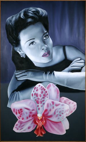 Jan Bollaert - Acryl op doek, Orchid Woman - Ingelijst (Zeer Groot) kopen? Bied vanaf 350!