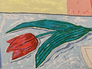 Harrie Gerritz - kleurenzeefdruk - 'Rode tulp' - 1987 (Kleine oplage) kopen? Bied vanaf 75!