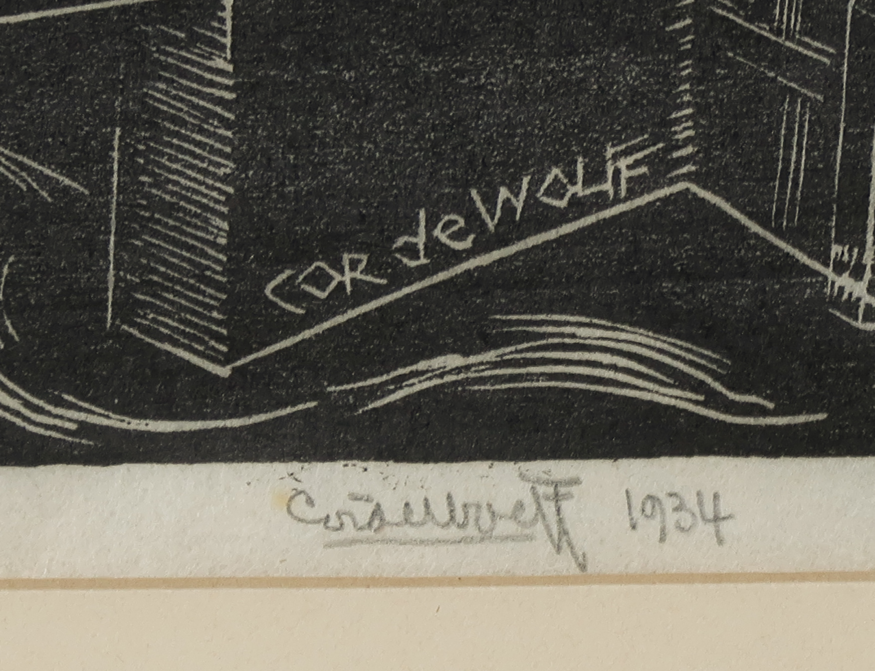 Cor de Wolff - Houtsnede op zeer dun geschept papier, De droge hengelaarsclub kopen? Bied vanaf 35!