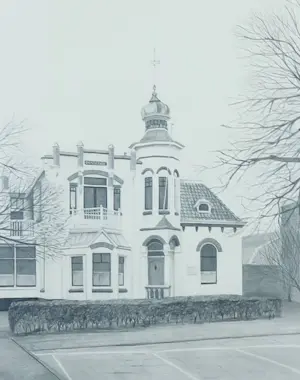 Willem Bom - Potloodtekening, Villa Mignon Noordwijk - Ingelijst kopen? Bied vanaf 1!