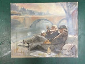 Bernard Leemker - 6 schilderijen (portret en stadsgezichten Athene) kopen? Bied vanaf 195!