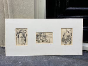 Niet of onleesbaar gesigneerd - C859-5 - Drieluik van schetsen van mannen te Purmerend kopen? Bied vanaf 10!