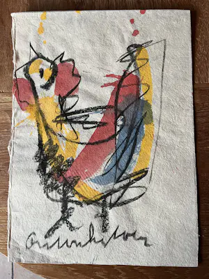 Anton Heyboer - Kip in aansprekende kleuren kopen? Bied vanaf 150!