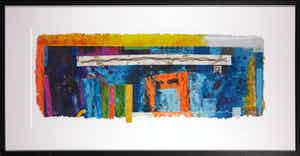 Jos Verwiel - Zeefdruk, Blue print ll - Ingelijst (Groot) verkocht voor € 35!