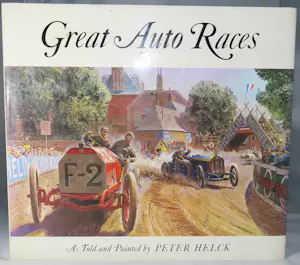 Frits Pieters - 2 schilderijen Tourist Trophy, The checkered flag, en boek Great Auto Races 1980 kopen? Bied vanaf 600!