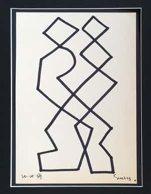 Siep van den Berg - Tango dansen - inkt op papier verkocht voor € 125!