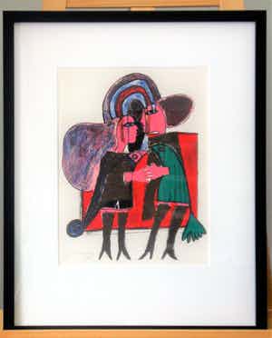 Corneille - Deux Femmes (Ingelijst !!) verkocht voor € 350!