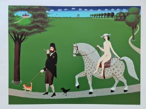 Willem Westbroek - Walking the cat ' Portait of the mayor André van der Louw met naakte vrouw kopen? Bied vanaf 50!