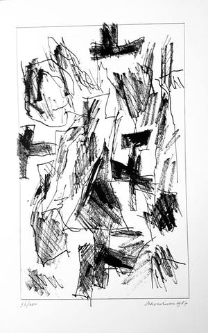 Jan Schoonhoven - (1914-1994)originele grote litho handgesigneerd,genummerd & gedateerd 1987 kopen? Bied vanaf 275!