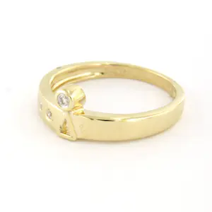 Buy 14k geelgouden ring met briljant geslepen diamant tot. 0.05ct – F/G - VS/SI? Bid from 240!