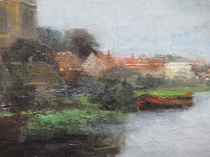 Adriaan Terhell - Galgewater & Morspoort Leiden gezien vanaf De Put - Olie op doek kopen? Bied vanaf 100!