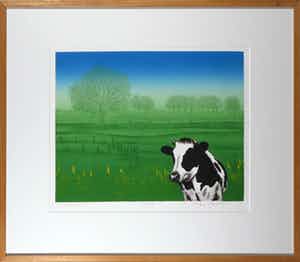 Hans Heijman - Kleurenets, Polderland II - Ingelijst verkocht voor € 60!