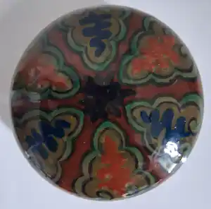 Plateelbakkerij Zuid-Holland - Bijzondere Art Deco dekselpot – Decor ‘Tessel’ – 1918 vendu pour 26€ !