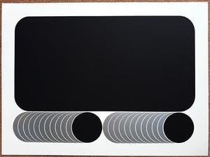 Thomas Lenk - Compositie in zwart en metallic zilver, zeefdruk kopen? Bied vanaf 75!