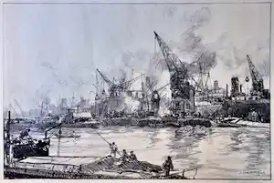 Johan Hendrik van Mastenbroek - Havengezicht Rotterdam 089-JM verkauft für € 75!