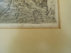 Martin van Waning - Ets - Stadsgezicht kopen? Bied vanaf 20!