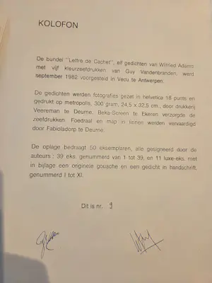 Guy Vandenbranden - Lettre de cachet. kopen? Bied vanaf 545!