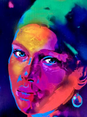 Peter Klashorst - Het meisje met de parel kopen? Bied vanaf 895!