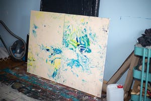 Dominik Smolik - Diptych Naples Yellow Red Light Impasto kopen? Bied vanaf 1!