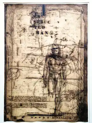 Bas van der Poll - GROTE iconografische ETS "constructed man" kleine oplage - fraai ingelijst vendu pour 70€ !