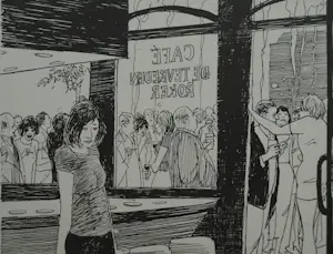 Peter van Straaten - Zeefdruk – ‘Café De Tevreden Roker’ kopen? Bied vanaf 50!