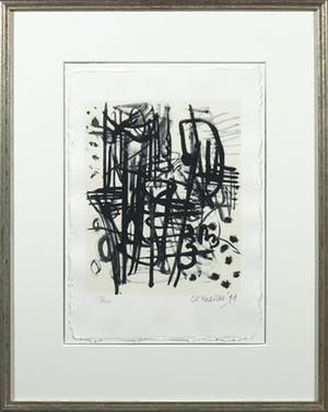 Corneille - en Bert Schierbeek - Zeefdruk en passage uit Een schedel vol stem - Ingelijst kopen? Bied vanaf 100!