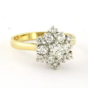 18k bicolour gouden ring met briljant geslepen diamant tot. 0.60ct – F/G - VS/SI kopen? Bied vanaf 760!