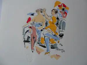 Nic Jonk - Zeefdruk, titel, Twee vriendinnen, Limited Edition kopen? Bied vanaf 40!