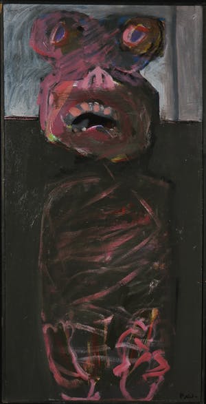 Piet Willems - Vierluik in acryl op paneel, De stok met vier uiteinden - Ingelijst kopen? Bied vanaf 1!