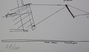 Auke de Vries - litho: ontwerp Maasbeeld (1982) kopen? Bied vanaf 75!