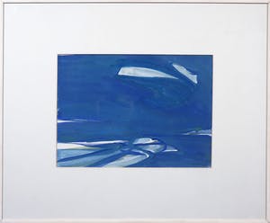 Paul Overhaus - Gouache op papier, Blauwe zee - Ingelijst (Zwaar) kopen? Bied vanaf 50!