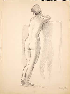 Jan Sluijters (jr.) - Tekening, Staand naakt verkocht voor € 40!