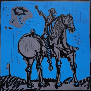 Willem Snitker - Don Quichot, linosnede kopen? Bied vanaf 60!