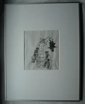 Jet Naftaniel-Joels - Originele tekening gewassen inkt , Illustratie uit De Gouden Vogel + Boek kopen? Bied vanaf 1!