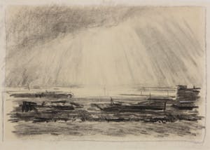 Wim Steijn - Krijttekening, Landschap kopen? Bied vanaf 35!