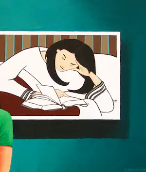 Gerard Boersma - Reader (Vrouw genietend van schilderij van Will Barnet) kopen? Bied vanaf 400!