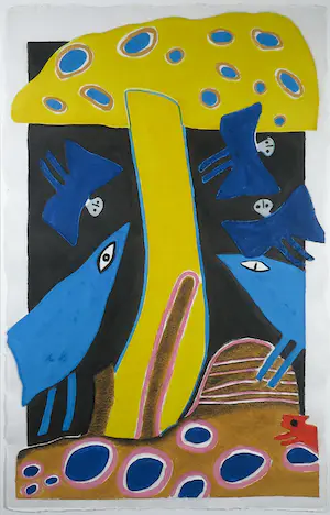 Corneille - Aquagravure op handgeschept papier, Domain des oiseaux - Ingelijst (Zeer groot) kopen? Bied vanaf 1!