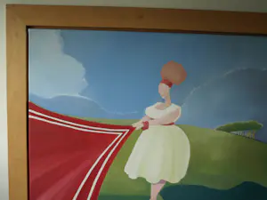 Niet of onleesbaar gesigneerd - Olieverf op doek , ingelijst , De Picknick – Lijst 118 x 118 cm. kopen? Bied vanaf 1!