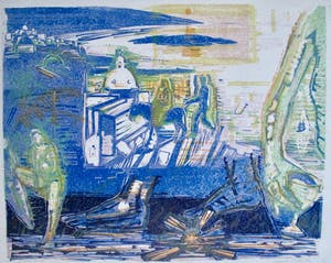 Luuk Scholten - Grote houtsnede "Santorini" kopen? Bied vanaf 50!