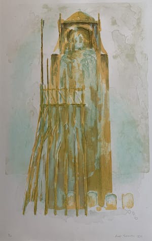 Ardi Brouwer - kleurenlitho - 'Toren III' - 1990 (Kleine oplage) kopen? Bied vanaf 70!