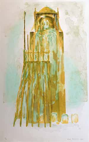 Ardi Brouwer - kleurenlitho - 'Toren III' - 1990 (Kleine oplage) verkocht voor € 70!