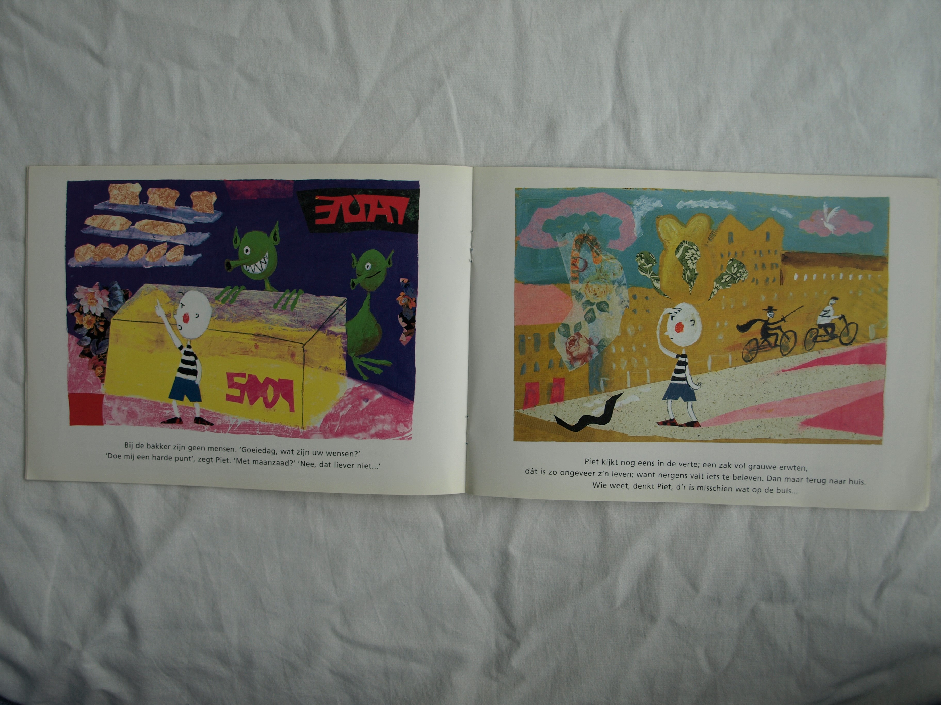 Daan Remmerts de Vries - Acryl en collage , Het leven is raar 14 – Ingelijst-1997 kopen? Bied vanaf 40!