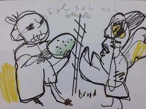 Herman Brood - Bal bal bal originele tekening kopen? Bied vanaf 325!