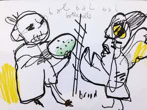 Herman Brood - Bal bal bal originele tekening verkocht voor € 325!