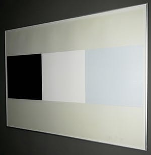 Rob van Koningsbruggen - Compositie in zwart, grijs en wit, zeefdruk (mooi ingelijst) kopen? Bied vanaf 125!