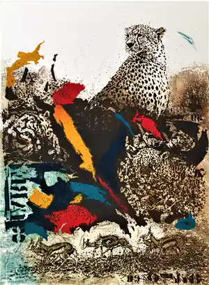 Simon Koene - Waakzame cheetah verkocht voor € 65!