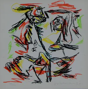 Theo Wolvecamp - Ingelijste litho: dansend paar - 1990 kopen? Bied vanaf 225!