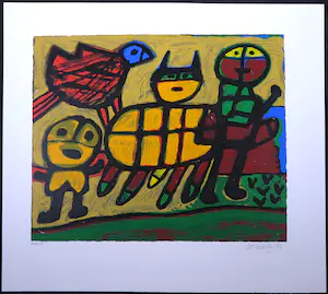 Corneille - Zeefdruk, Vogel, kat en figuren kopen? Bied vanaf 150!