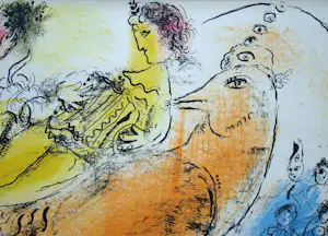 Marc Chagall - L'accordéoniste - Originele lithografie - 1957 kopen? Bied vanaf 160!